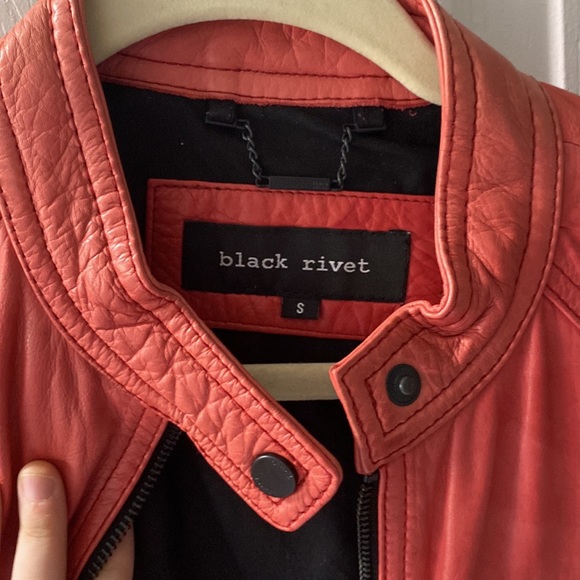 Red Genuine Leather Jacket - Picture 3 of 6